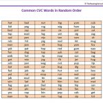 Common CVC words in random order