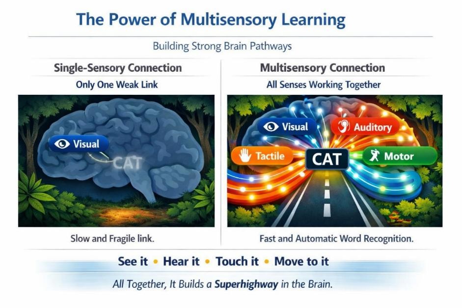 Multisensory-learning-single-connections-vs-multiple-connections-stronger-pathways