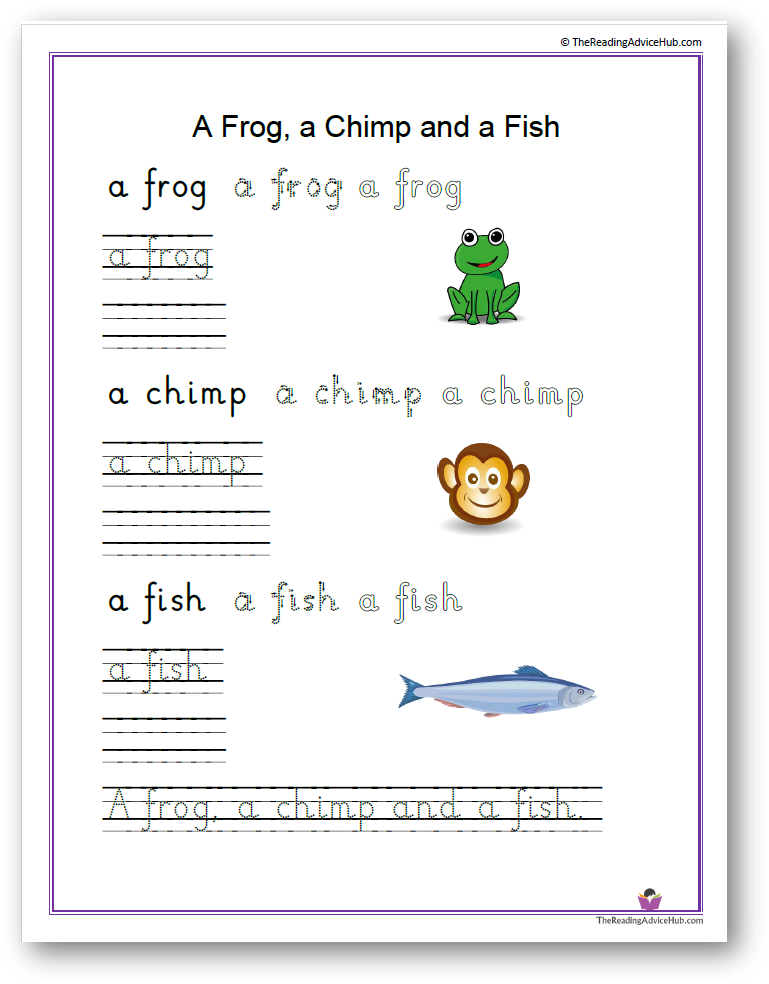 Handwriting-a-frog, a-chimp-and-a-fish